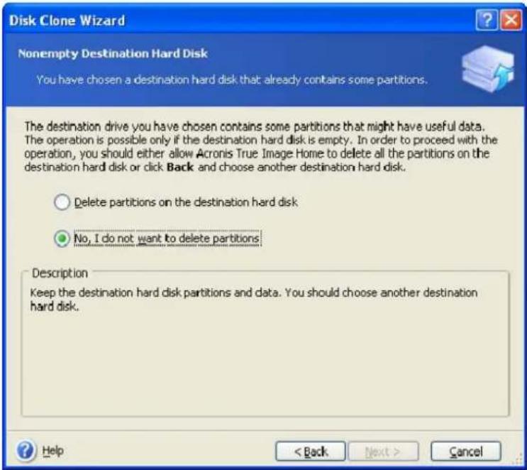 ACRONIS True Image Home 11.0 - Partitioned destination disk - 1