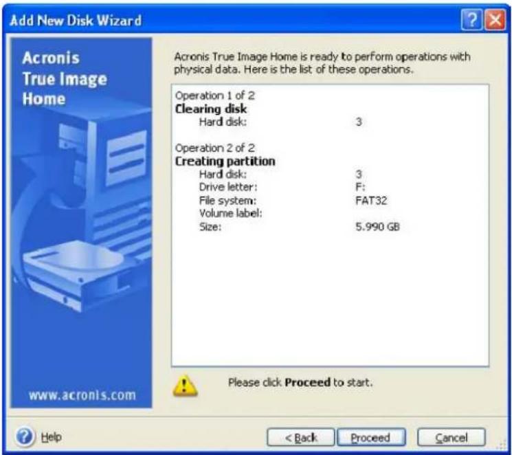 ACRONIS True Image Home 11.0 - Disk add summary - 1