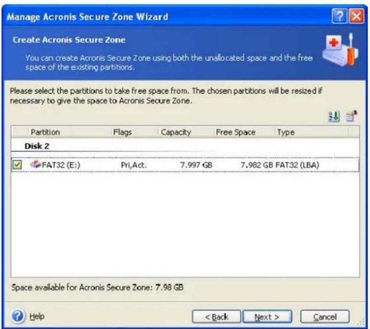 ACRONIS True Image Home 11.0 - Creating the Acronis Secure Zone - 3