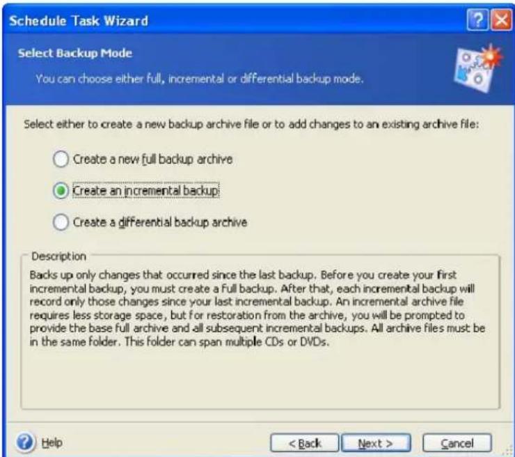 ACRONIS True Image Home 11.0 - Creating scheduled tasks - 3