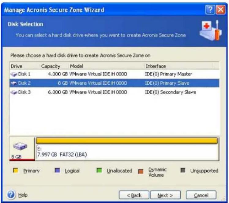 ACRONIS True Image Home 11.0 - Creating the Acronis Secure Zone - 2