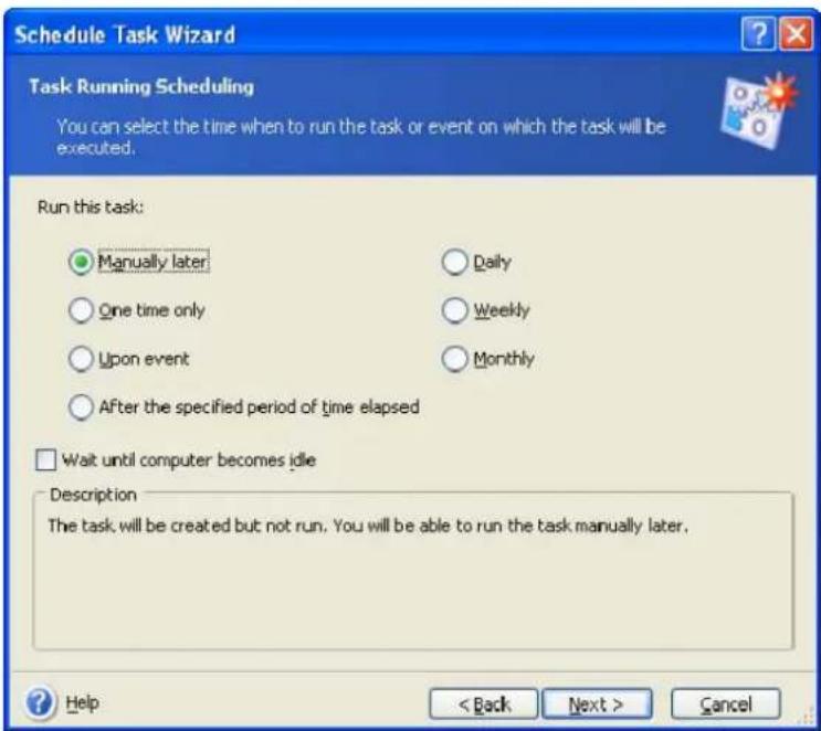 ACRONIS True Image Home 11.0 - Creating scheduled tasks - 4