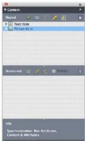 QUARK XPress 10.2 - Content palette - 1