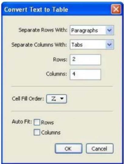 QUARK XPress 10.2 - Converting text to tables - 1