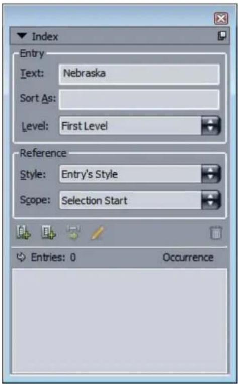 QUARK XPress 10.2 - Index palette - 1