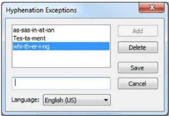 QUARK XPress 10.2 - Specifying hyphenation exceptions - 1