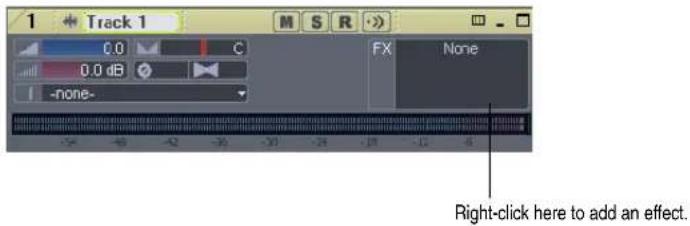 Track 1 0.0 C 0.0 dB -none- FX None Right-click here to add an effect.