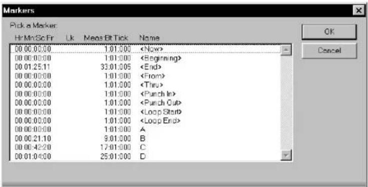 Pick a Marker Hr Mn:Sc:Fr Lk Meas:lt Tick Name 00 00:00:00 1.01:00 00 00:00:00 1.01:00 00 01:25:11 33:01:05 00 00:00:00 1.01:00 00 00:00:00 1.01:00 00 00:00:00 1.01:00 00 00:00:00 1.01:00 00 00:00:00 1.01:00 00 00:00:00 1.01:00 00 00:21:10 9.01:00 A 00 00:42:20 17:01:00 C 00 01:44:30 25:01:00 D OK Cancel