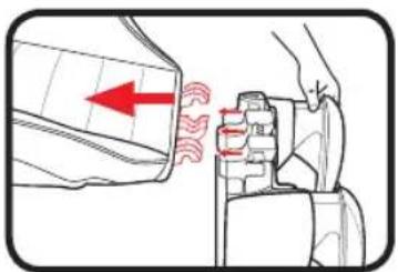 Diagram showing a car door valve mechanism with red arrows indicating motion and speed changes, likely illustrating vehicle or mechanical control.