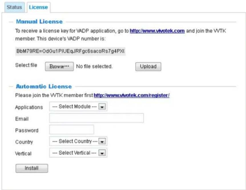 Vivotek Fixed Dome FD836BA-EHVF2 - Applications > Package management - a.k.a., VADP (VIVOTEK Application Development Platform) - 6