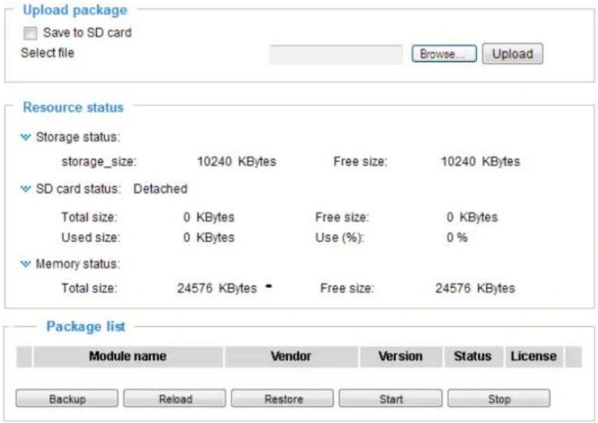 Vivotek Turret Dome IT9380-H - Applications > Package management - a.k.a., VADP (VIVOTEK Application Development Platform) - 1