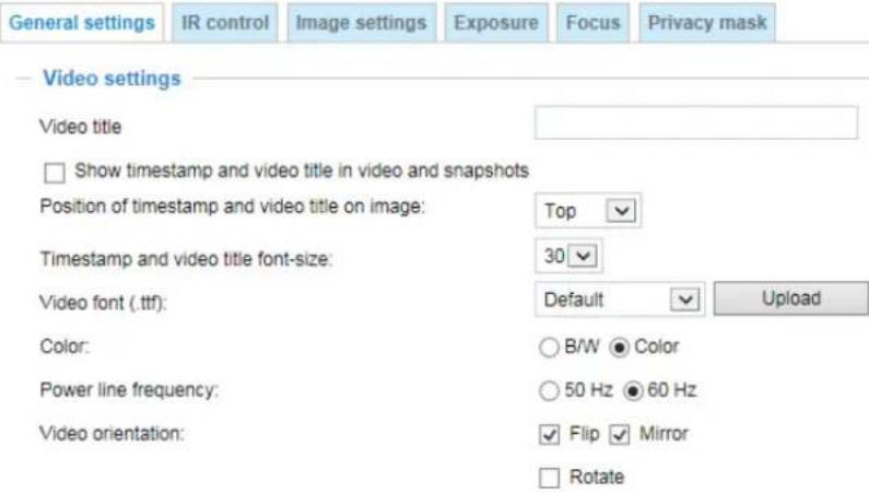 Vivotek Turret Dome IT9380-H - General settings - 1
