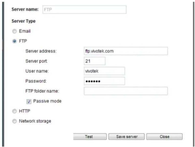 Vivotek Turret Dome IT9380-H - Server type - FTP - 1