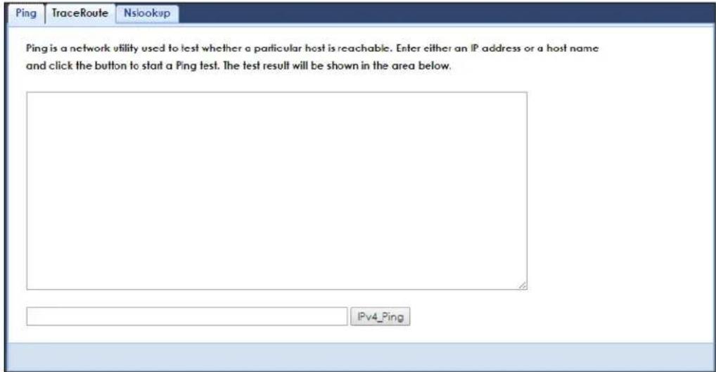 Ping TraceRoute Nsilookup Ping is a network utility used to test whether a particular host is reachable. Enter either an IP address or a host name and click the button to start a Ping test. The test result will be shown in the area below. IPv4_Ping