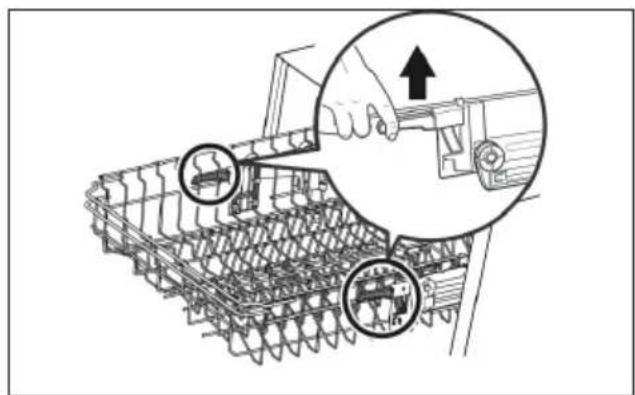 Technical diagram showing mechanical assembly with labeled parts and directional arrow indicating motion or assembly.