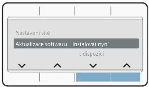 Nastavení sítě Aktualizace softwaru instalovat nyní k dispozici