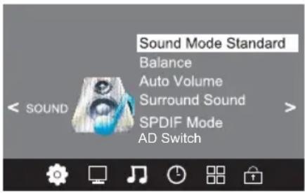 Orava LT-620 - Menu SOUND (Zvuk) - 1