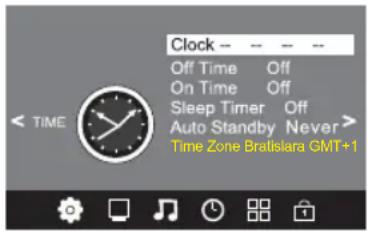 Orava LT-620 - Menu TIME (Čas) - 1