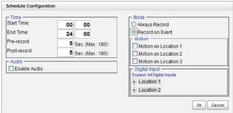 NUUO Crystal NT-4040R - Recording Schedule / Event Setup - 5