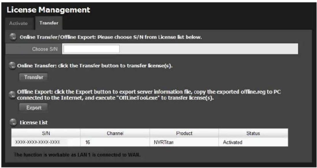 NUUO Crystal NT-4040R - Online License transfer - 1