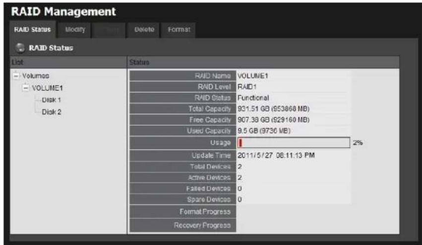 NUUO Crystal NT-4040R - View RAID Volume Status - 1