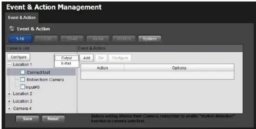 NUUO Crystal NT-4040R - Camera Events and Responding Actions Setup - 4