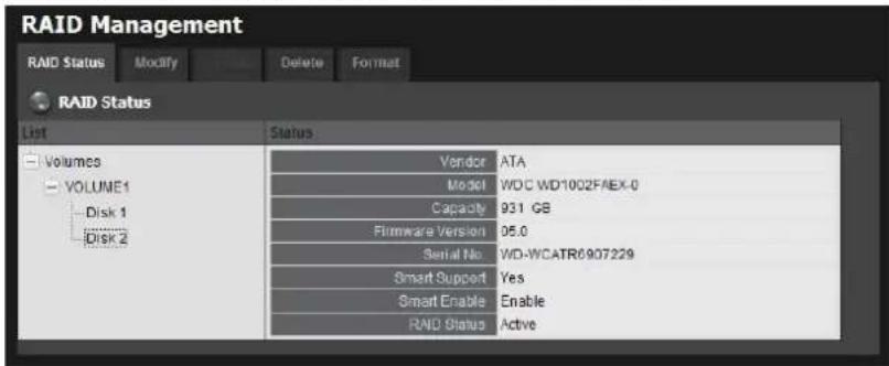 NUUO Crystal NT-4040R - View Disk Drive Information - 1