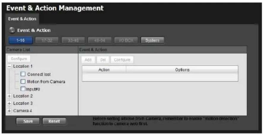 NUUO Crystal NT-4040R - Camera Events and Responding Actions Setup - 1