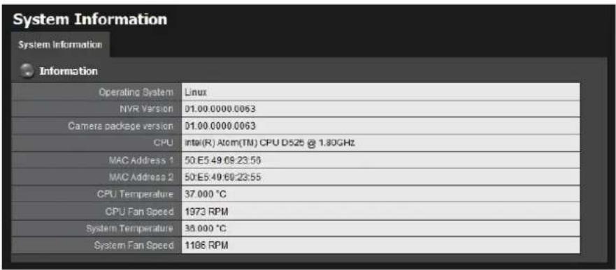 NUUO Crystal NT-4040R - View System Information - 1