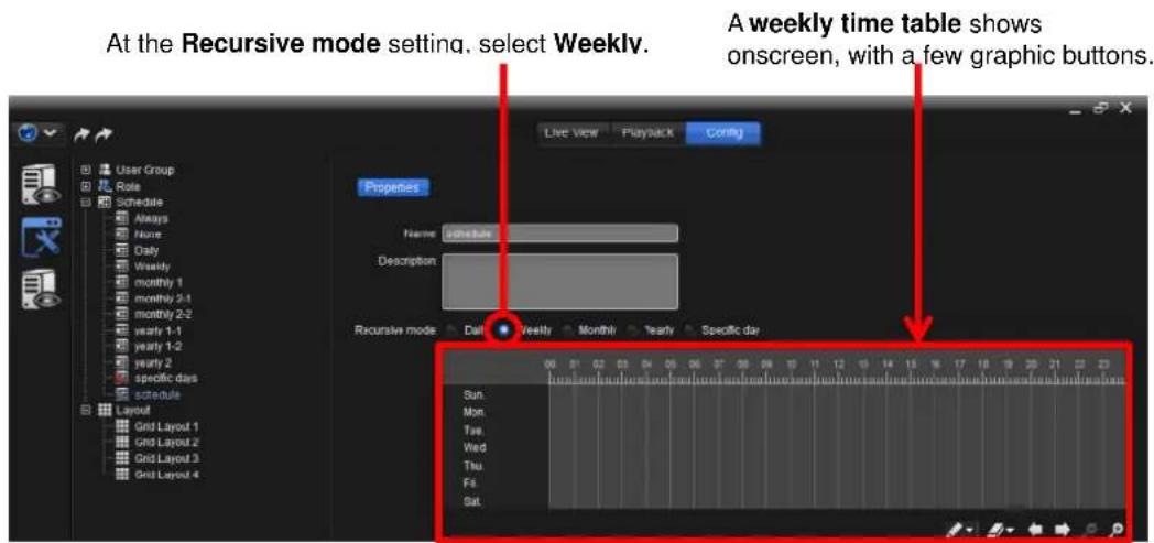 NUUO Crystal CT- 8000R - "Weekly" settings - 2