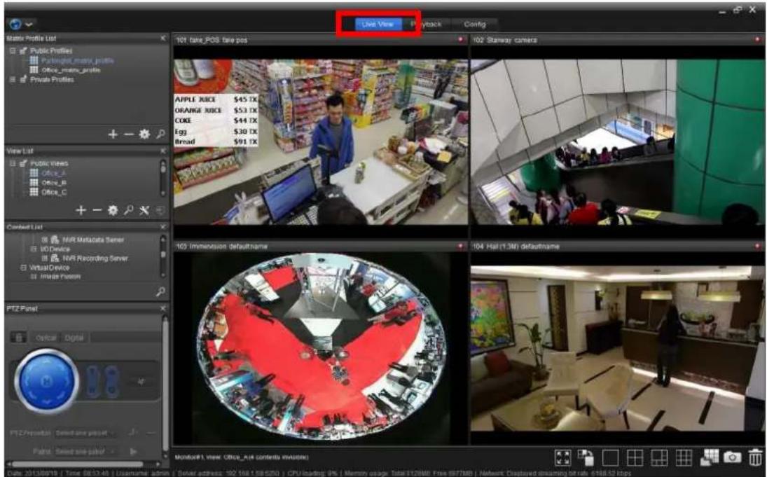 NUUO Crystal CT- 8000R - Access the Live View tab. - 1