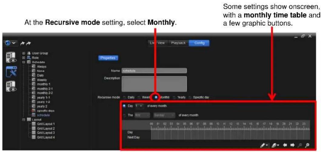NUUO Crystal CT- 8000R - "Monthly" settings - 2