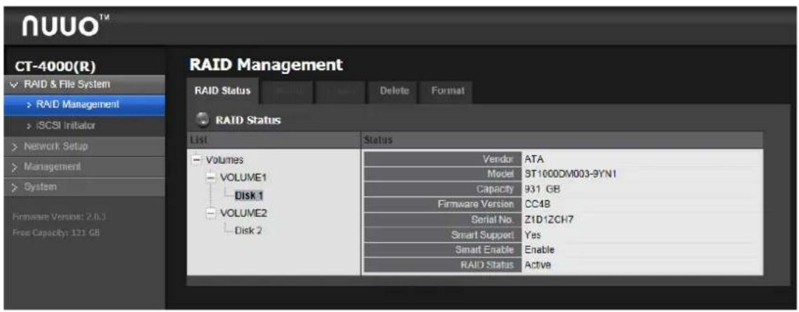 NUUO Crystal CT- 8000R - RAID Management - 3