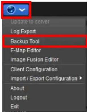 NUUO Crystal CT- 8000R - From the Top Toolbar of the NuClient, click the "global" icon - 1