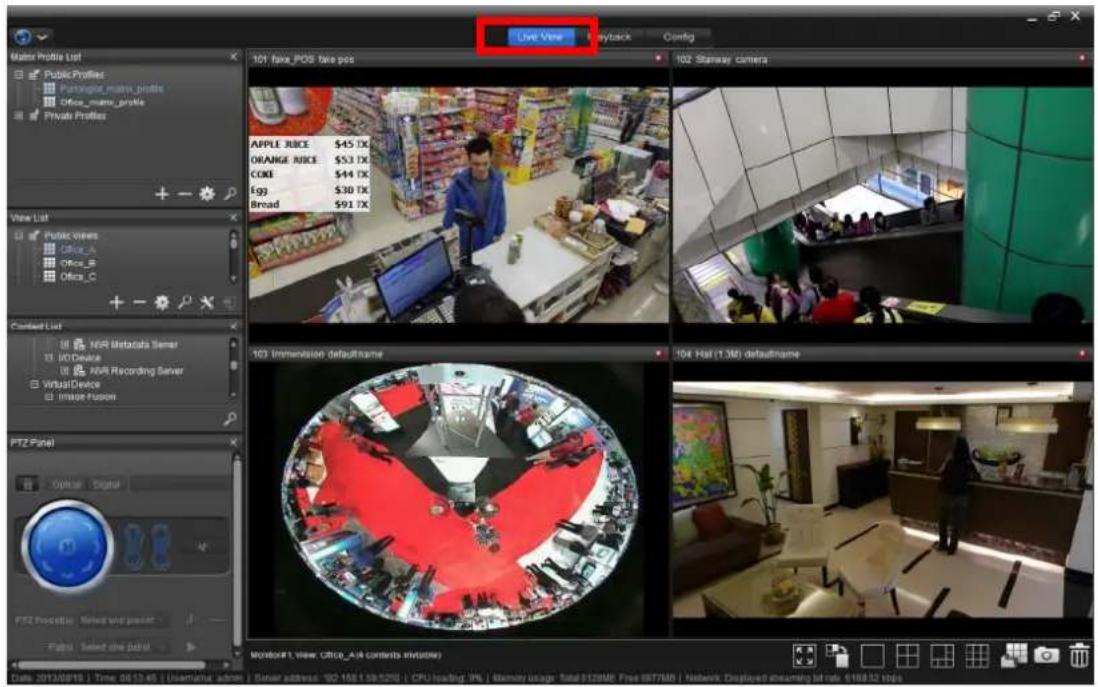 NUUO Crystal CT- 8000R - Access the Live View tab. - 1