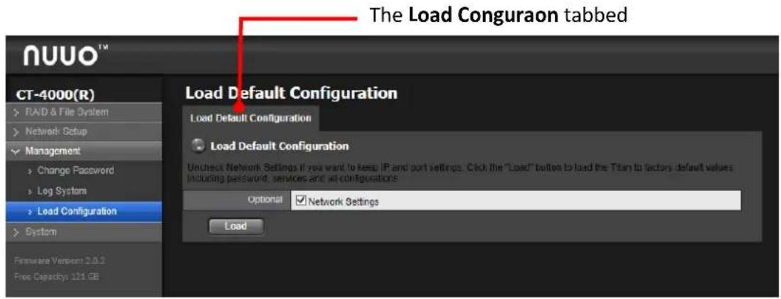 NUUO Crystal CT- 8000R - Load Configuration - 1
