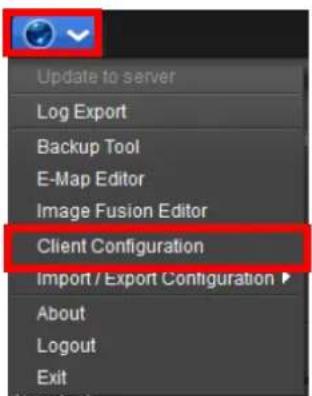 NUUO Crystal CT- 8000R - From the Top Toolbar of the NuClient, click the "global" icon - 1