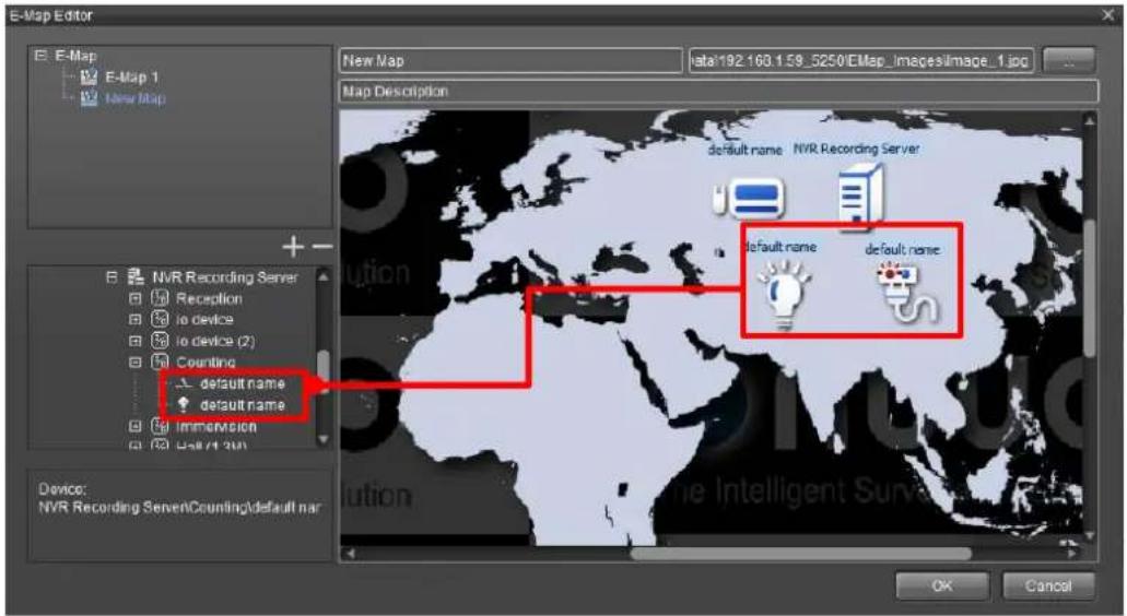 NUUO Crystal CT- 8000R - Drag an I/O device onto the map. - 1