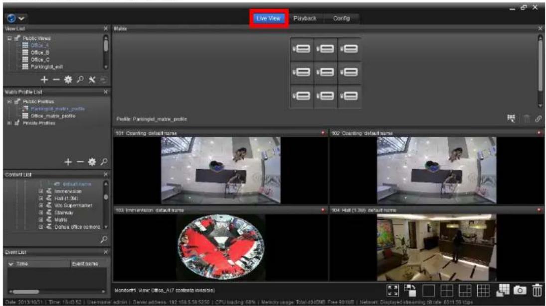 NUUO Crystal CT- 8000R - Access the Live View tab. - 1