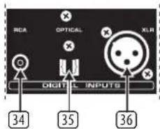 RCA OPTICAL XLR DIGIT L INPUTS 34 35 36