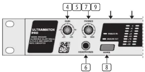 ULTRAMATCH PRO 4 5 7 9 GAIN PHONES 241 961 HEADphones 6 8
