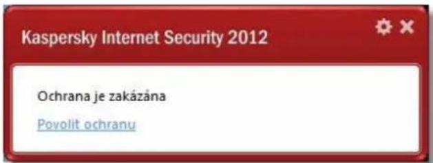 Kaspersky Internet Security 2012 Ochrana je zakázána Povolit ochranu
