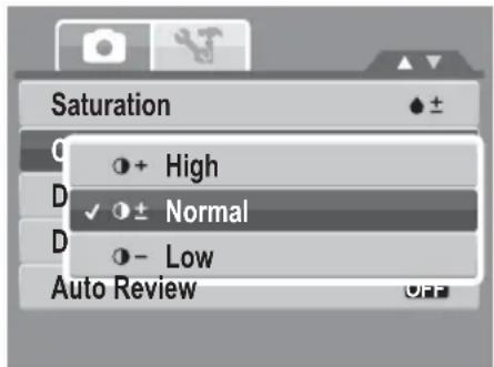 Saturation High Normal Low Auto Review