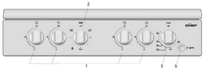 Chef CFG504SBNG - Gas oven features and descriptions - 2