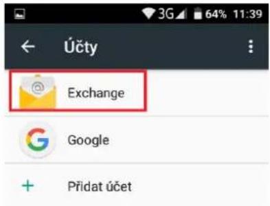 Üčty Exchange Google Přídat účet