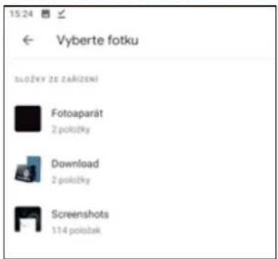 15:24 Vyberte fotku SLOŽKY ZE ZAŘÍZENÍ Fotoaparát 2 položky Download 2 položky Screenshots 114 položek