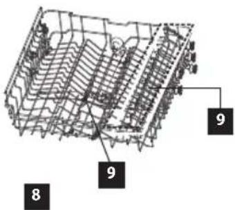 Technical diagram of a multi-layered grid or rack structure with numbered annotations pointing to specific components.