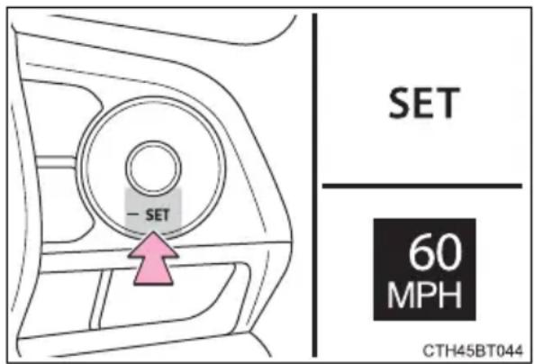 TOYOTA Camry HV (2022) - Setting the vehicle speed (vehicle-to-vehicle distance control mode) - 2