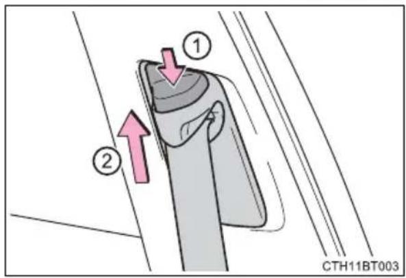 TOYOTA Camry HV (2022) - Adjusting the seat belt shoulder anchor height (front seats) - 1