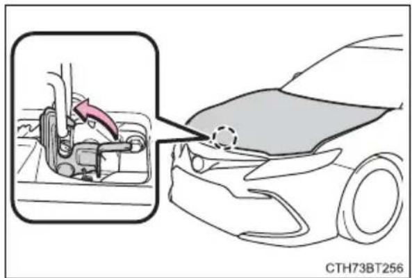 TOYOTA Camry HV (2022) - Release the lock from the inside of the vehicle to open the hood. - 2